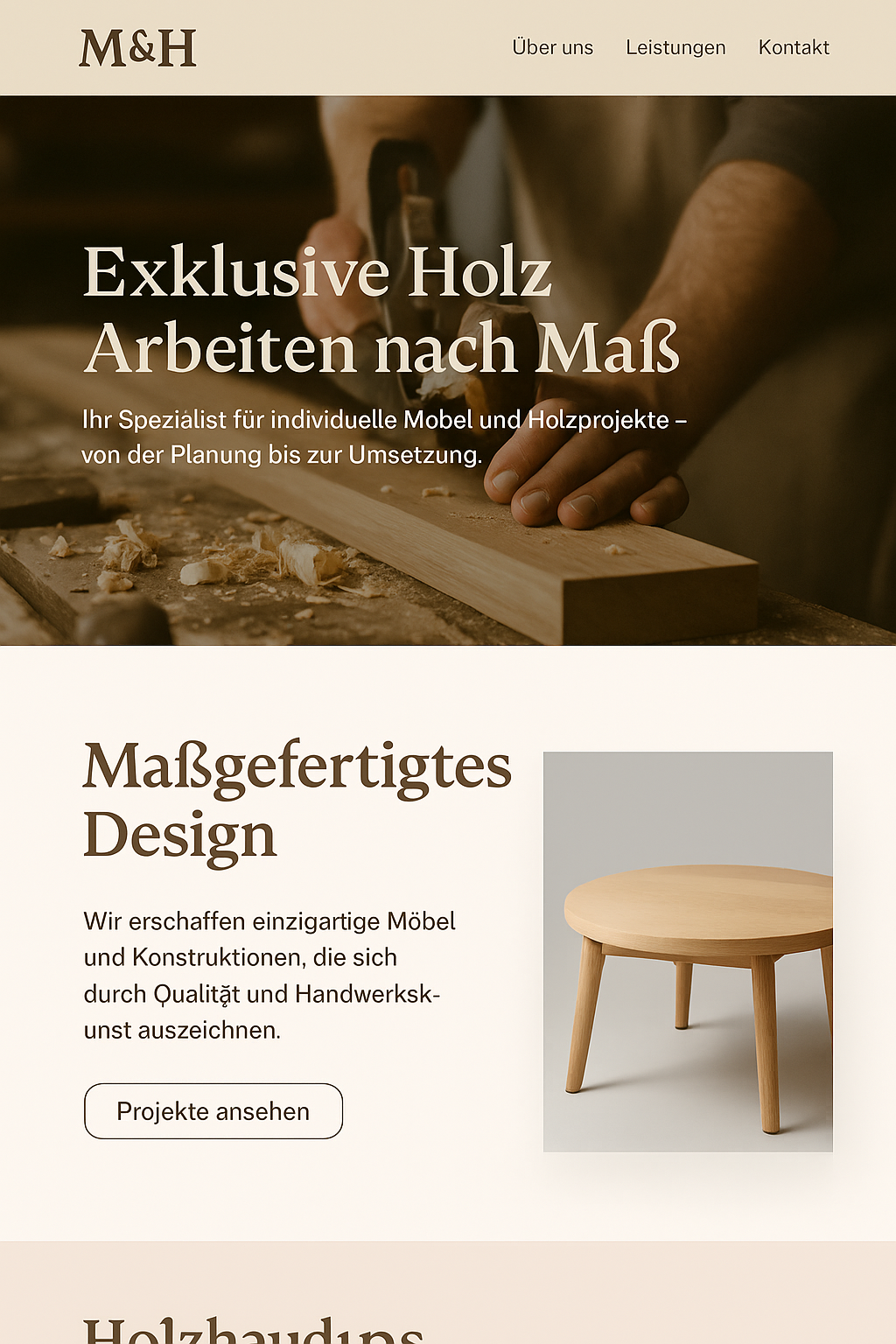 Beispiel Handwerksbetrieb Website