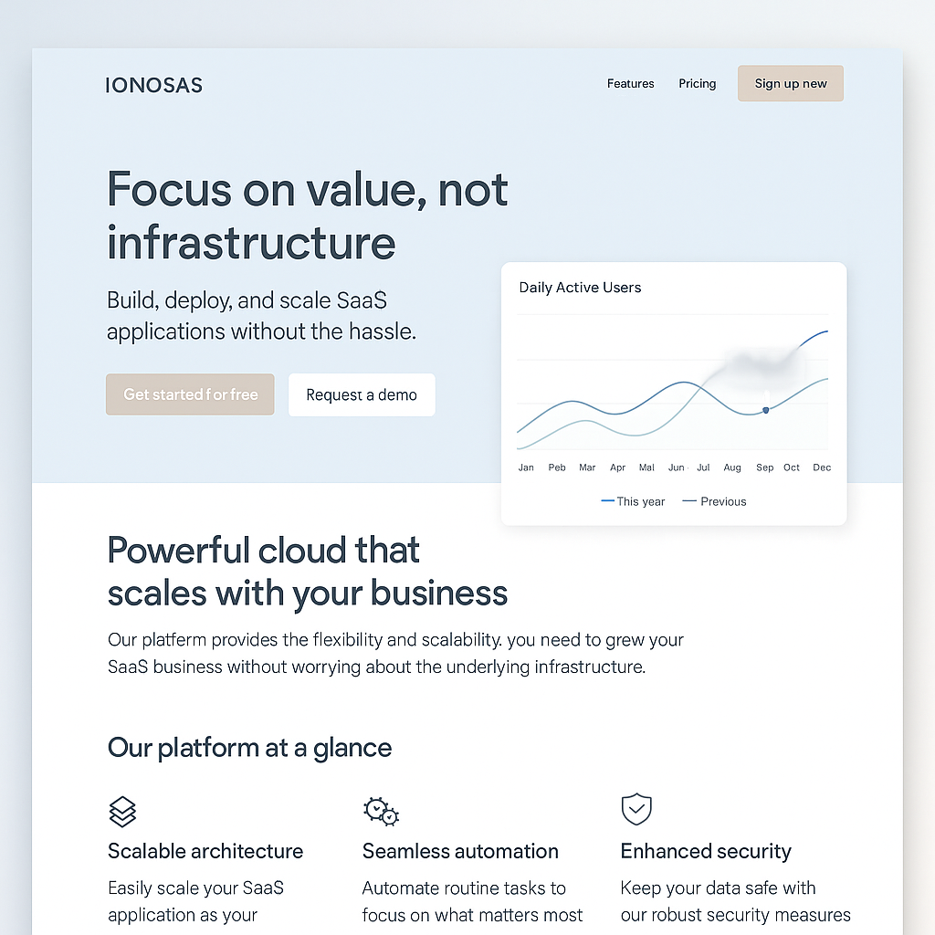 Beispiel SaaS Landing Page